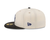 Los Angeles Dodgers Cream/Black Leather Visor New Era 59FIFTY Fitted Hat - Pro Jersey Sports