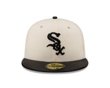 Chicago White Sox Cream/Black Leather Visor New Era 59FIFTY Fitted Hat - Pro Jersey Sports