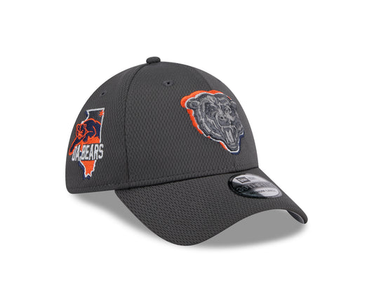 Men's Chicago Bears New Era 2024 NFL Draft Graphite 39THIRTY Flex Fit Hat