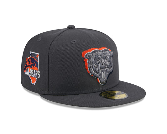 Men's Chicago Bears New Era Graphite 2024 On Stage NFL Draft 59FIFTY Fitted Hat