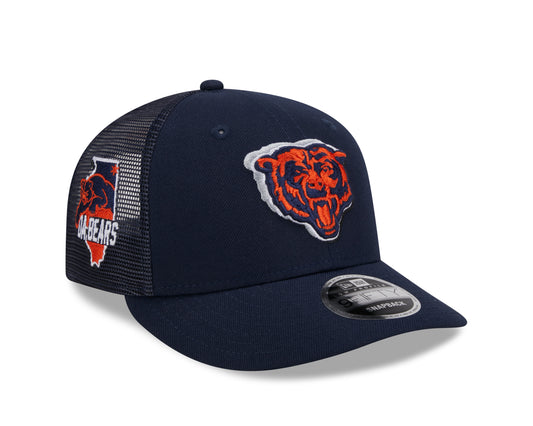 Men's Chicago Bears New Era Navy 2024 NFL Draft Low Profile Trucker 9FIFTY Adjustable Hat