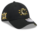 Men's Chicago Cubs New Era 2024 Armed Forces Day Black 39THIRTY Flex Hat - Pro Jersey Sports