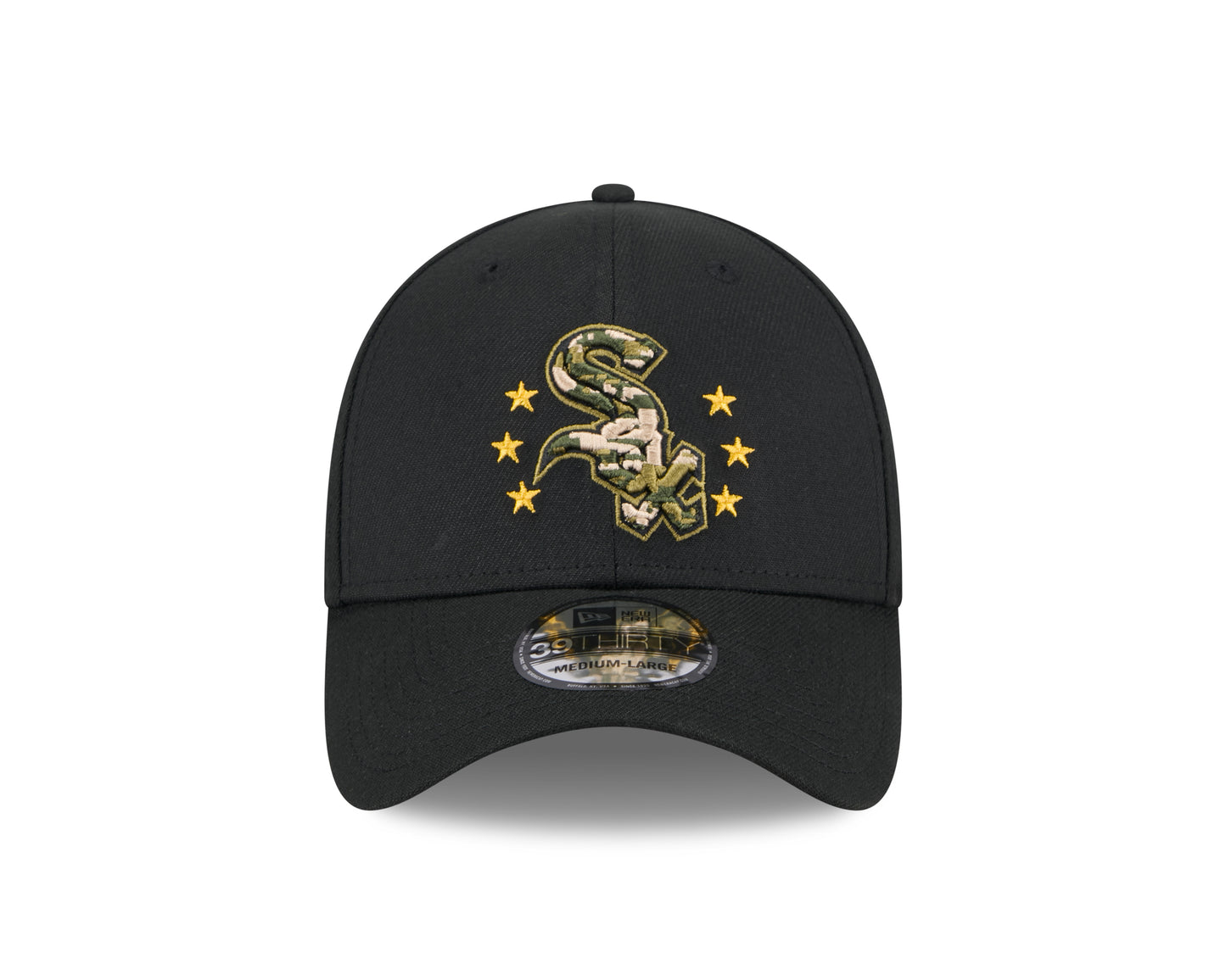 Men's Chicago White Sox New Era 2024 Armed Forces Day Black 39THIRTY Flex Hat