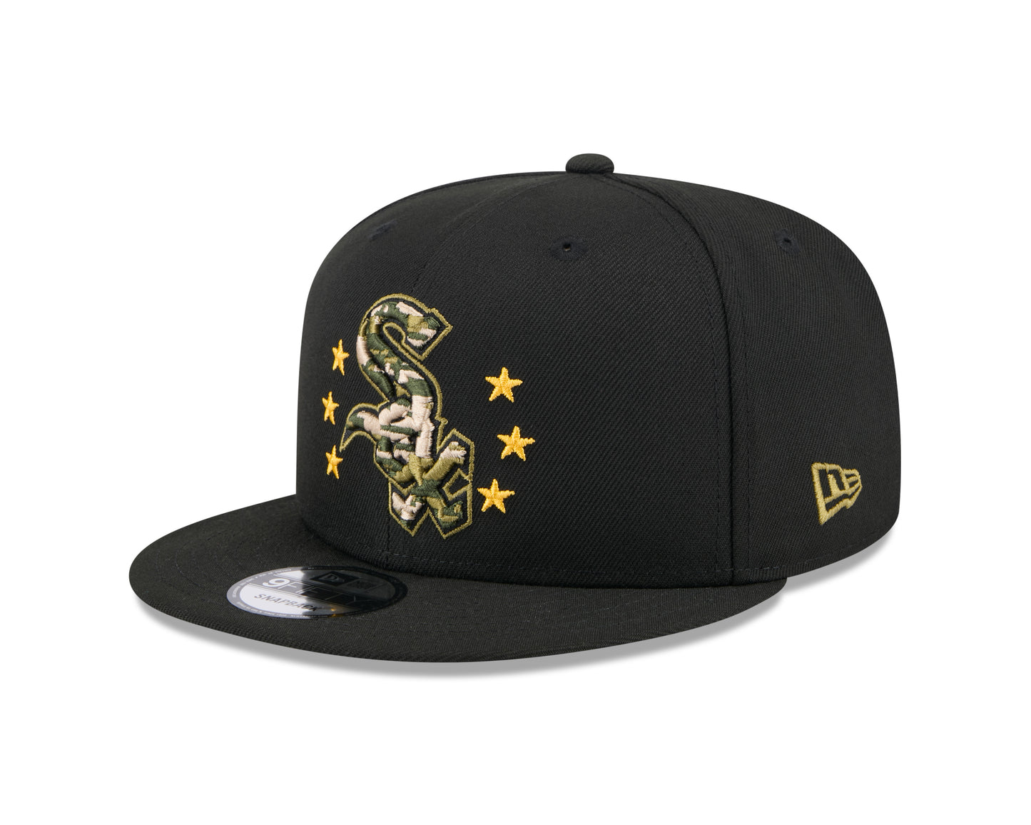 Chicago White Sox New Era 2024 MLB Armed Forces Day Black 9FIFTY Snapback Adjustable Hat