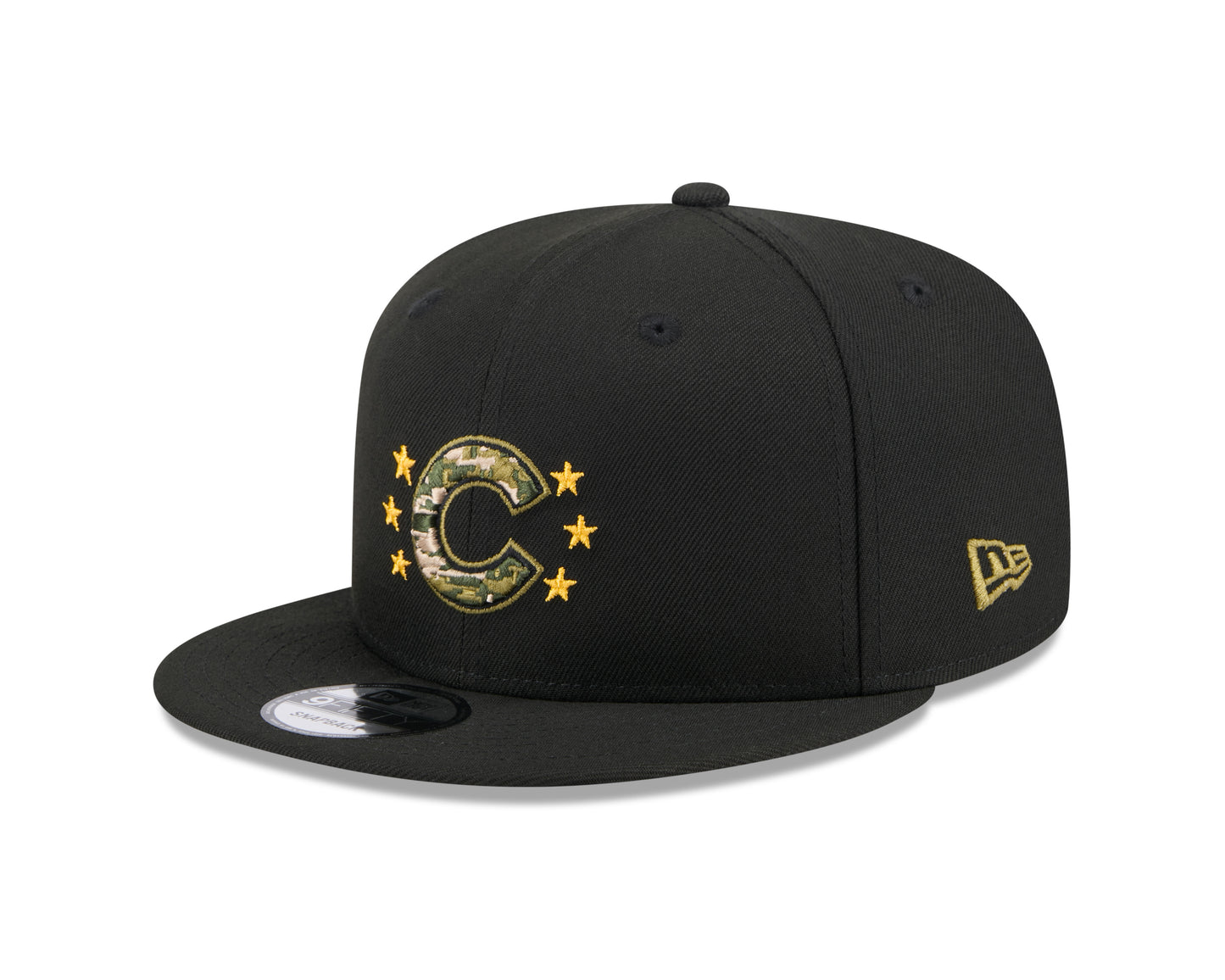 Chicago Cubs New Era 2024 MLB Armed Forces Day Black 9FIFTY Snapback Adjustable Hat