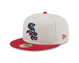 Chicago White Sox 2024 4th of July Stone/Red On Field New Era 59FIFTY Fitted Hat - Pro Jersey Sports