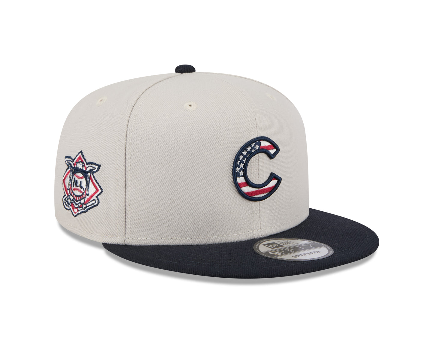 Chicago Cubs 4th of July 2024 Stone/Navy 9FIFTY Snapback Hat