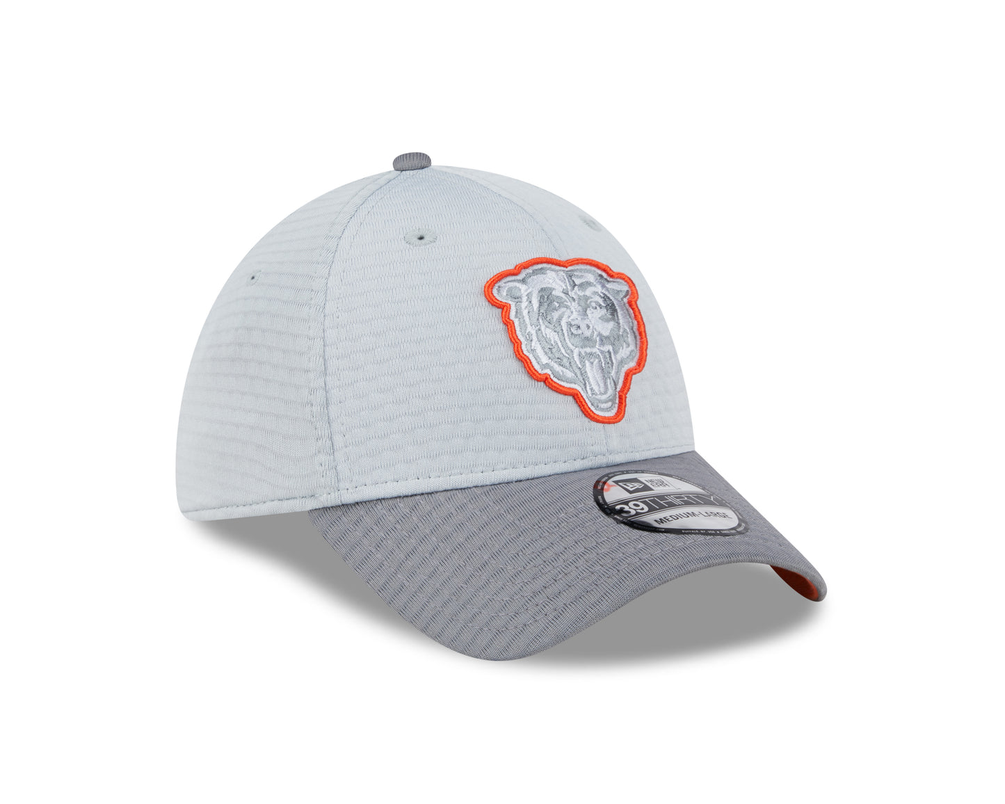 Chicago Bears New Era 2024 NFL Training Camp Primary Logo Gray 39THIRTY Flex Hat