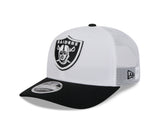 Men's Las Vegas Raiders New Era White/Black 2024 NFL Training Camp 9SEVENTY Trucker Hat - Pro Jersey Sports