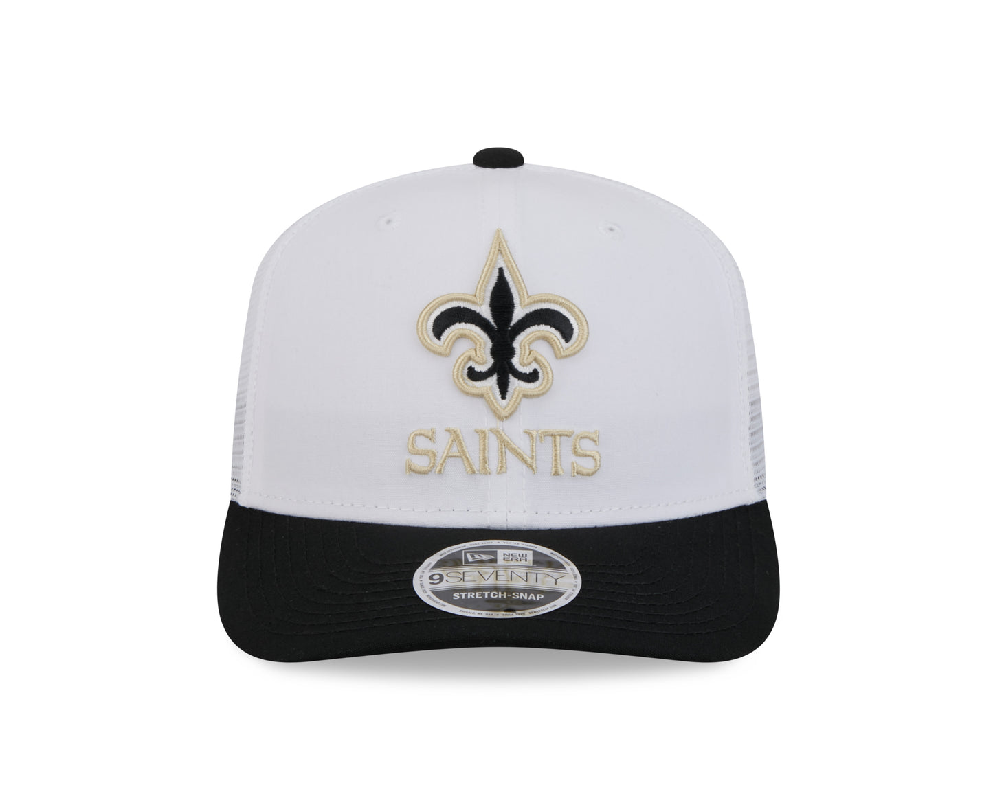 Men's New Orleans Saints New Era White/Black 2024 NFL Training Camp 9SEVENTY Trucker Hat