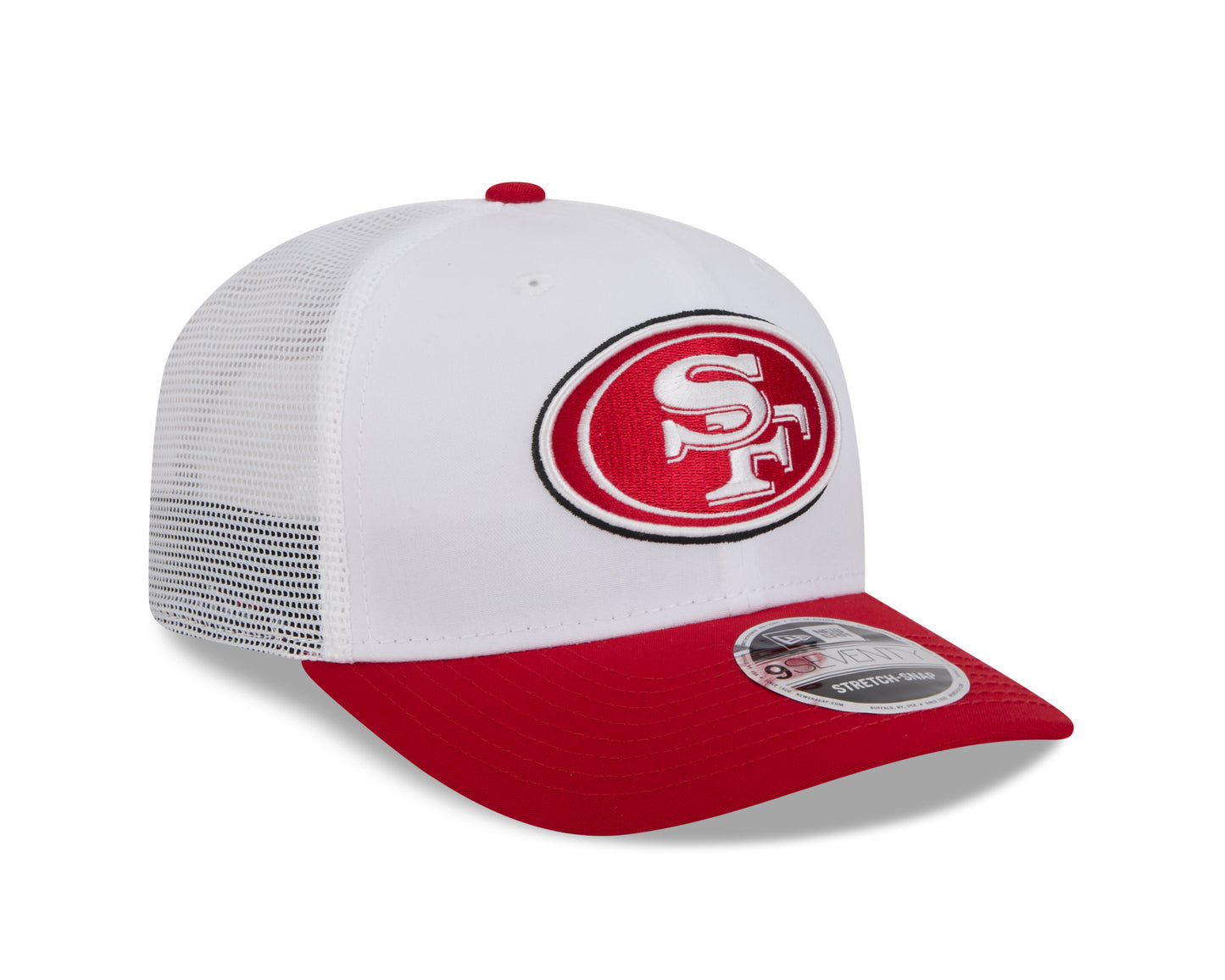 Men's San Francisco 49ers New Era White/Red 2024 NFL Training Camp 9SEVENTY Trucker Hat
