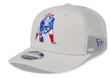 Men's New Era Stone New England Patriots Canvas Trucker 9SEVENTY Stretch-Snap Hat - Pro Jersey Sports