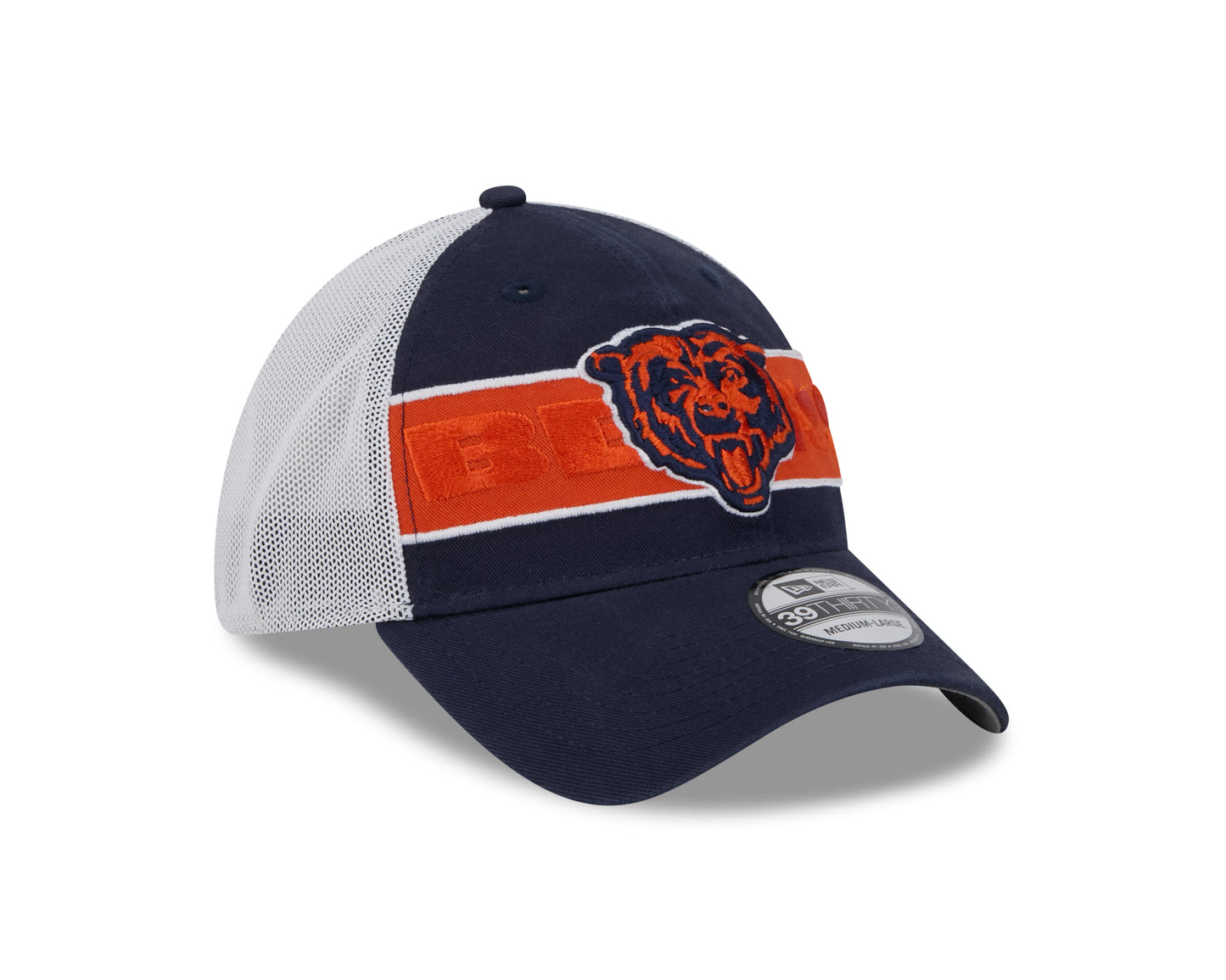 Chicago Bears New Era Team Banded Navy 39THIRTY Mesh Flex Hat