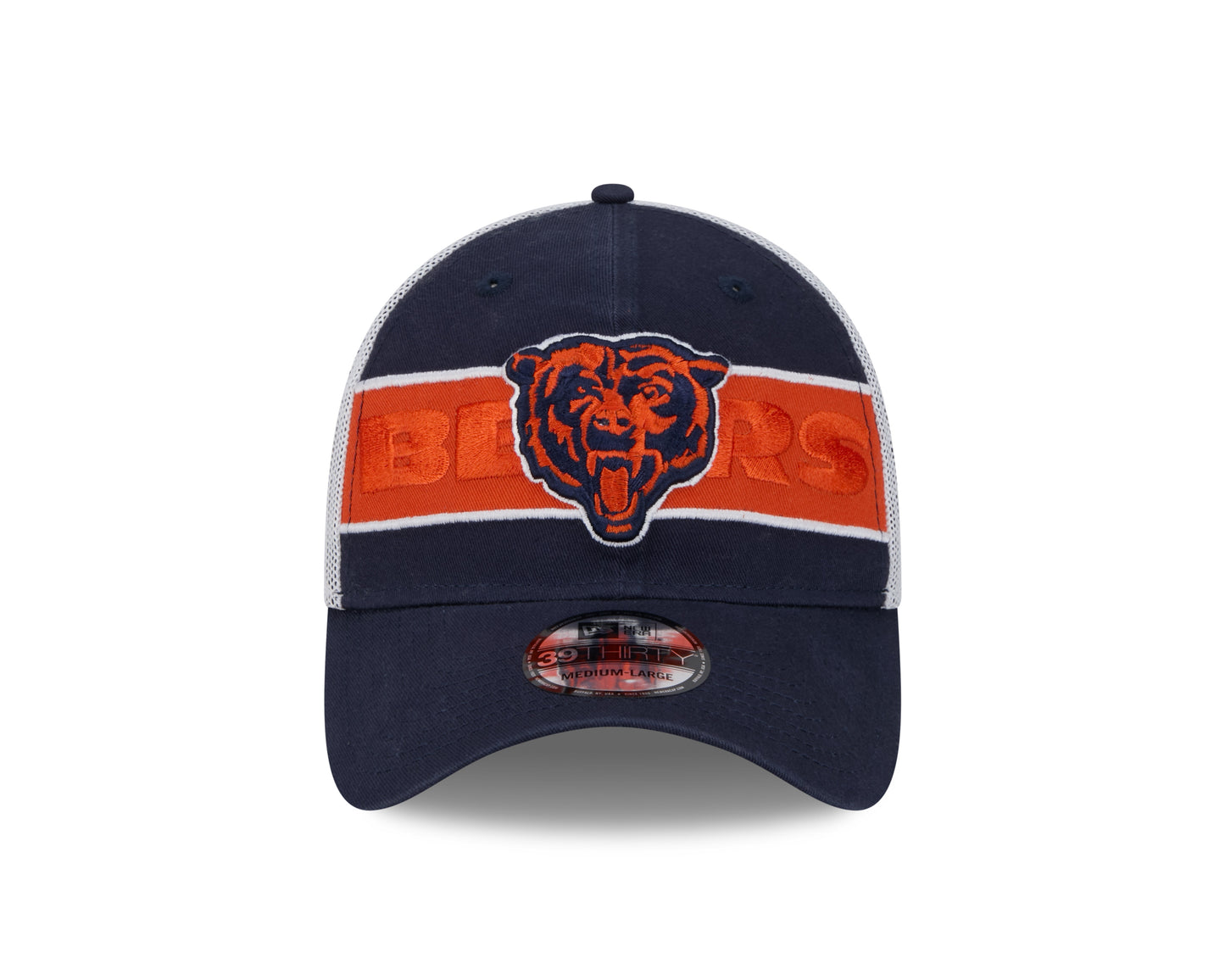 Chicago Bears New Era Team Banded Navy 39THIRTY Mesh Flex Hat