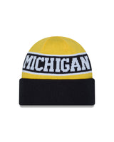 Men's Michigan Wolverines New Era Maize and Blue Reversible Cuffed Knit Hat - Pro Jersey Sports