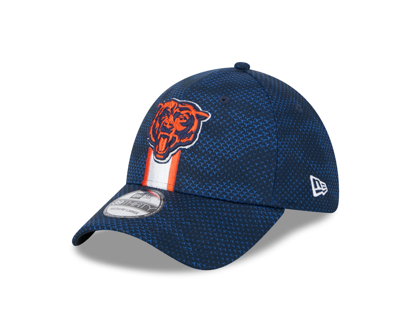 Men's Chicago Bears New Era 2024 Sideline Navy Primary Logo 39THIRTY Flex Hat