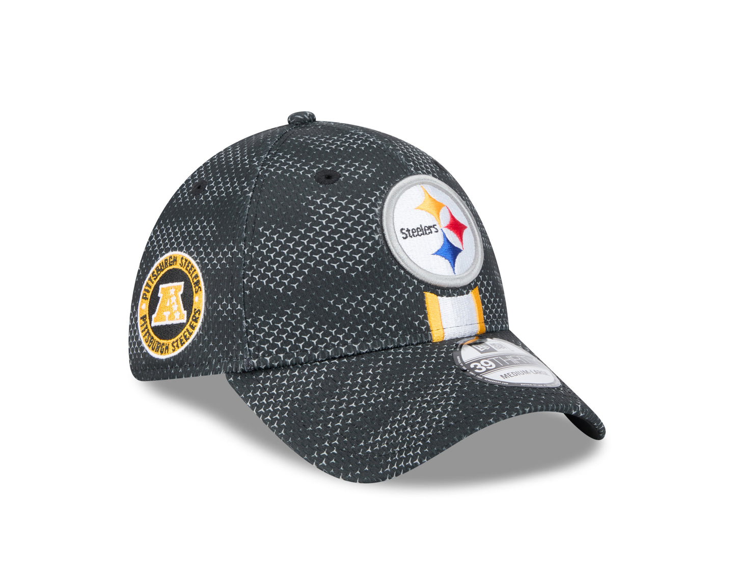 Men's Pittsburgh Steelers New Era 2024 Sideline Black 39THIRTY Flex Hat