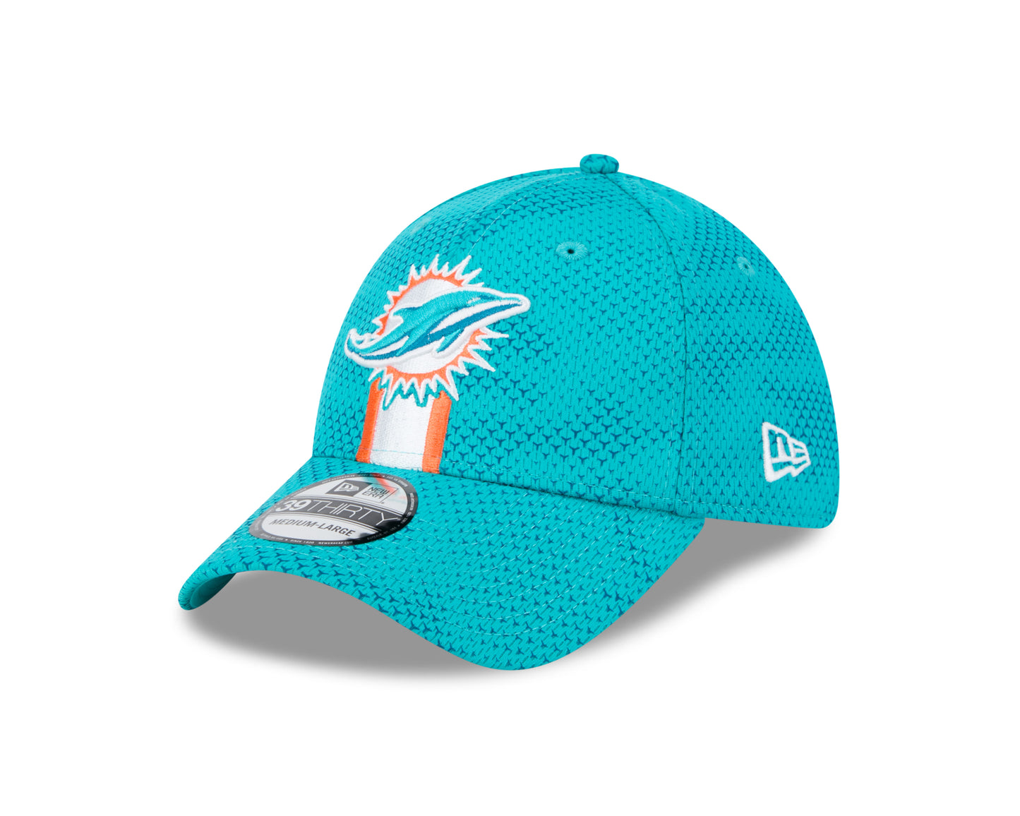 Men's Miami Dolphins New Era 2024 Sideline Aqua 39THIRTY Flex Hat