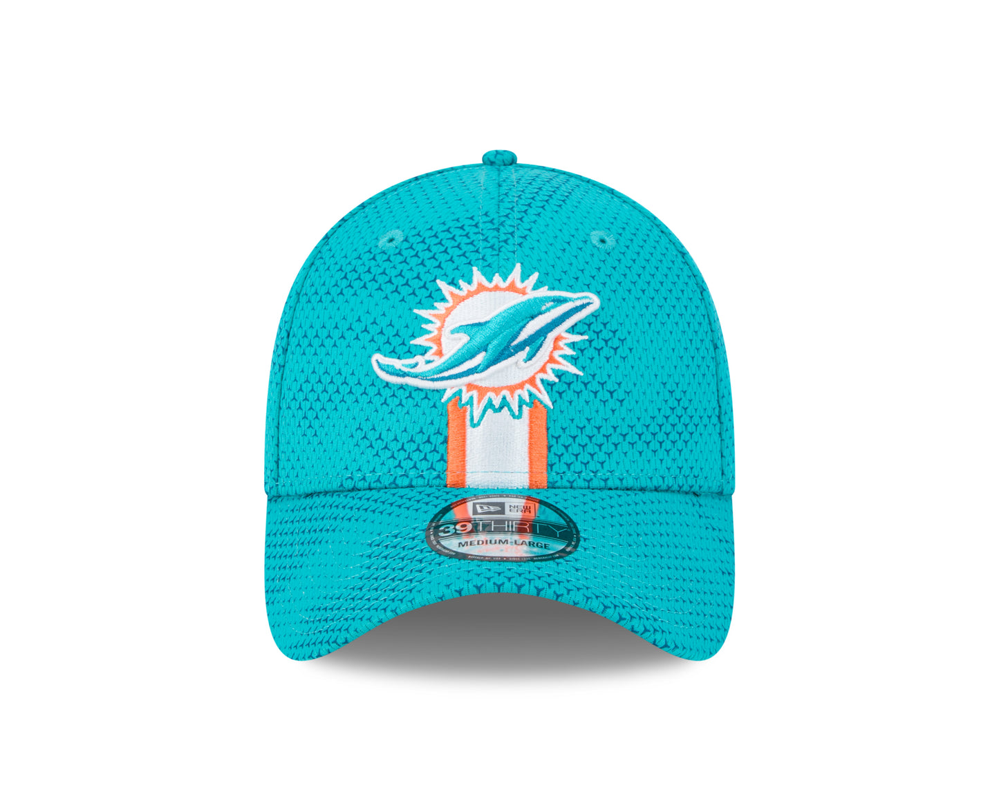 Men's Miami Dolphins New Era 2024 Sideline Aqua 39THIRTY Flex Hat