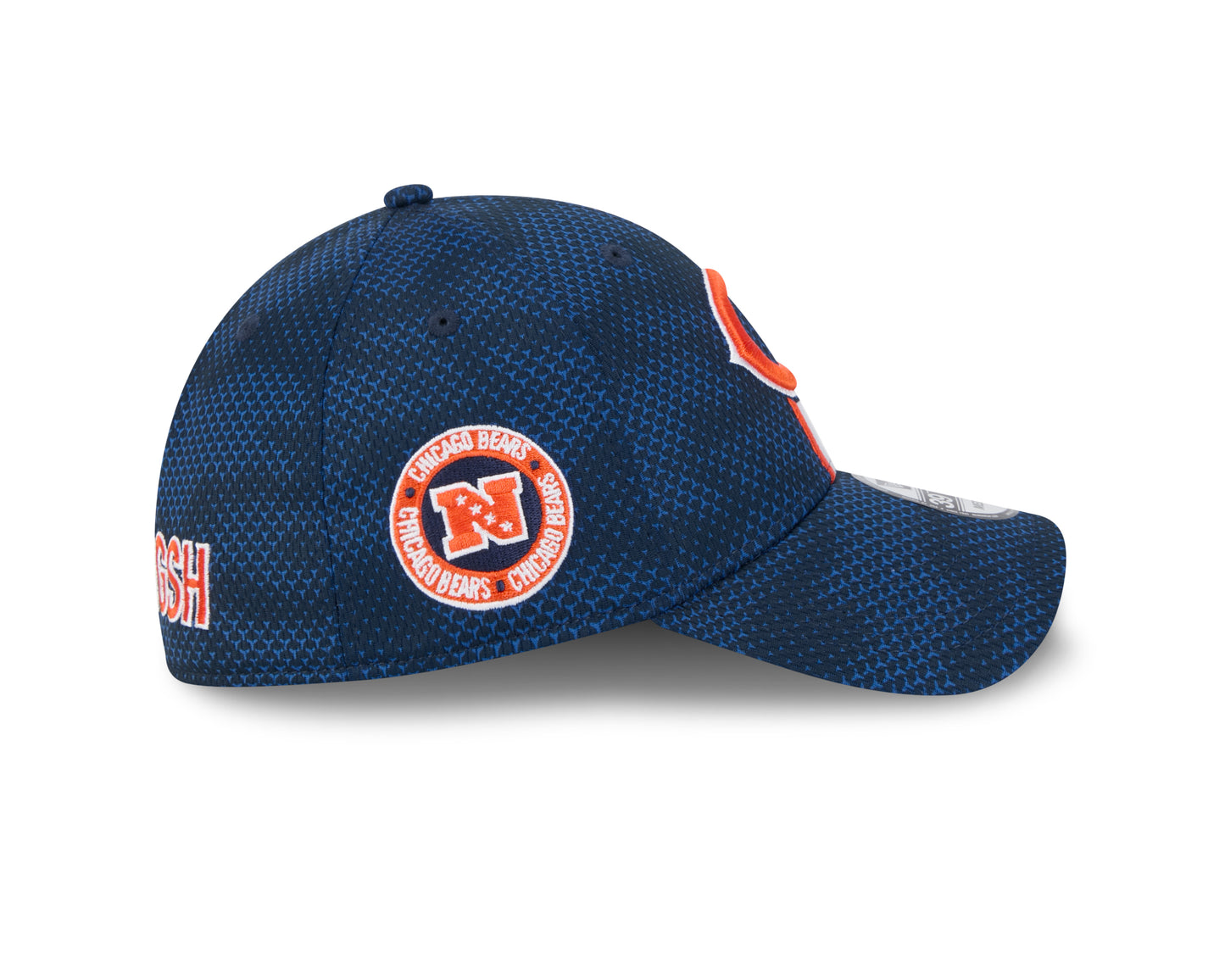 Men's Chicago Bears New Era 2024 Sideline Navy Secondary Logo 39THIRTY Flex Hat