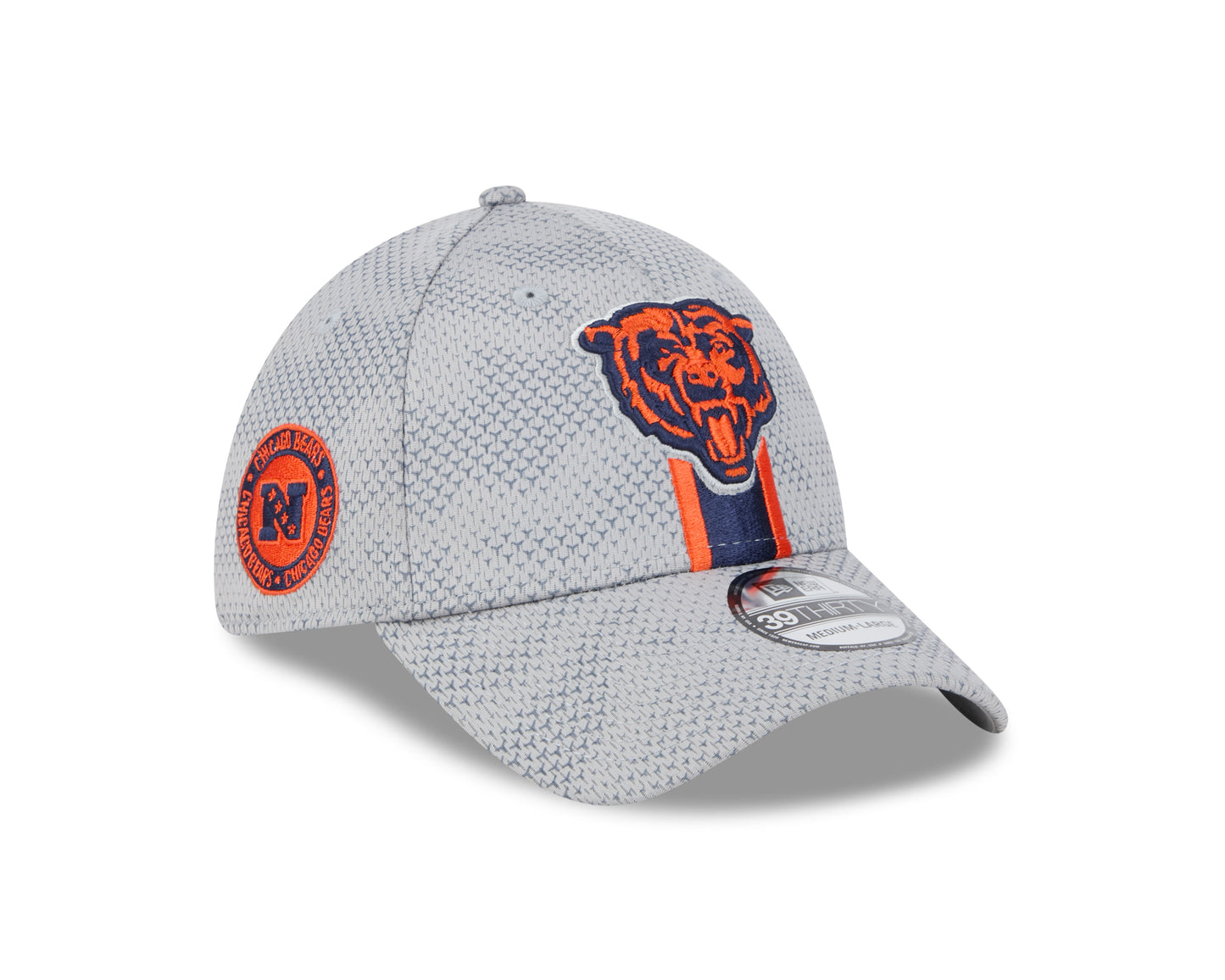 Men's Chicago Bears New Era 2024 NFL Sideline Graphite Primary Logo 39THIRTY Flex Fit Hat