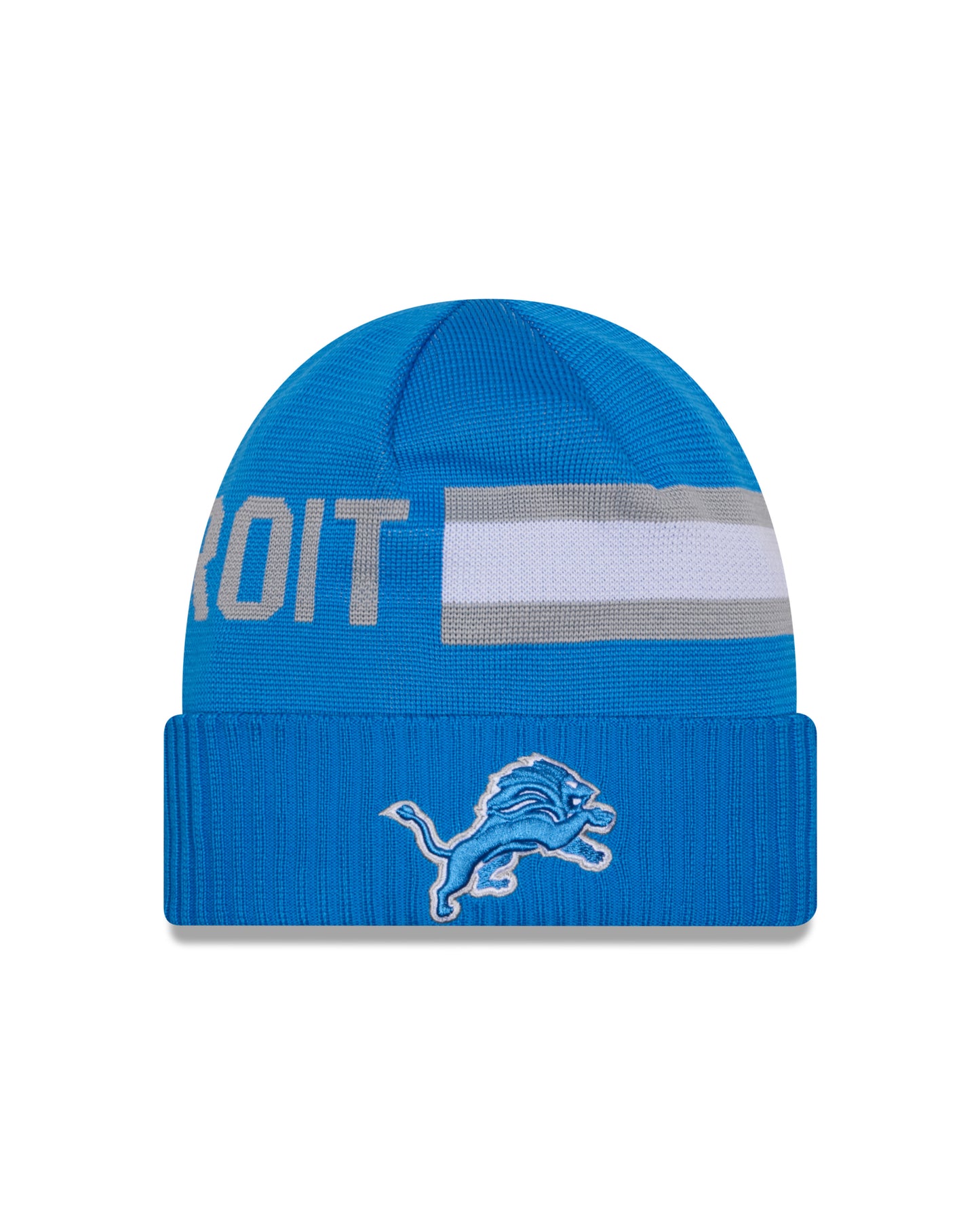 Detroit Lions New Era 2024 NFL Sideline Navy Tech Knit Hat