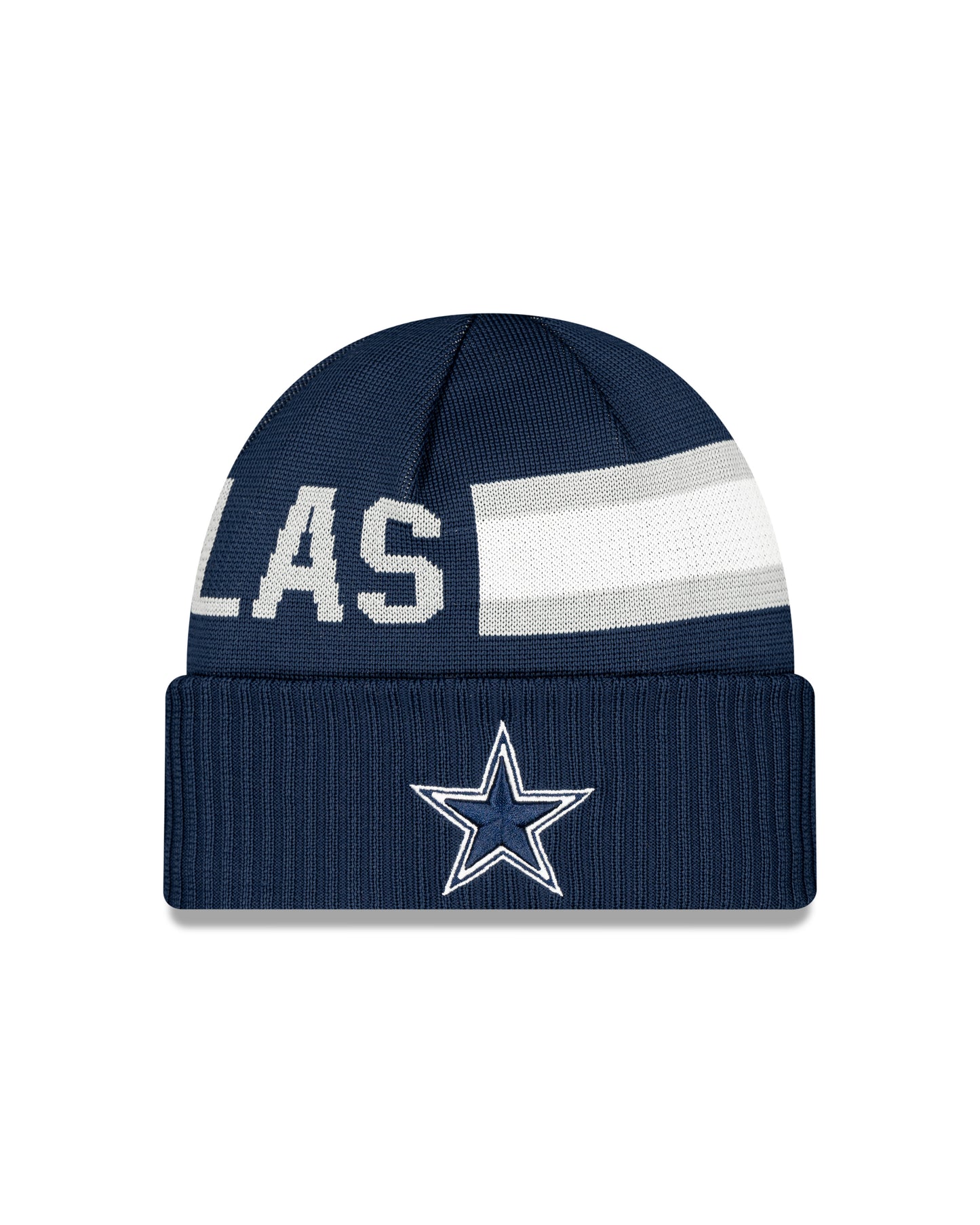 Dallas Cowboys New Era 2024 NFL Sideline Navy Tech Knit Hat