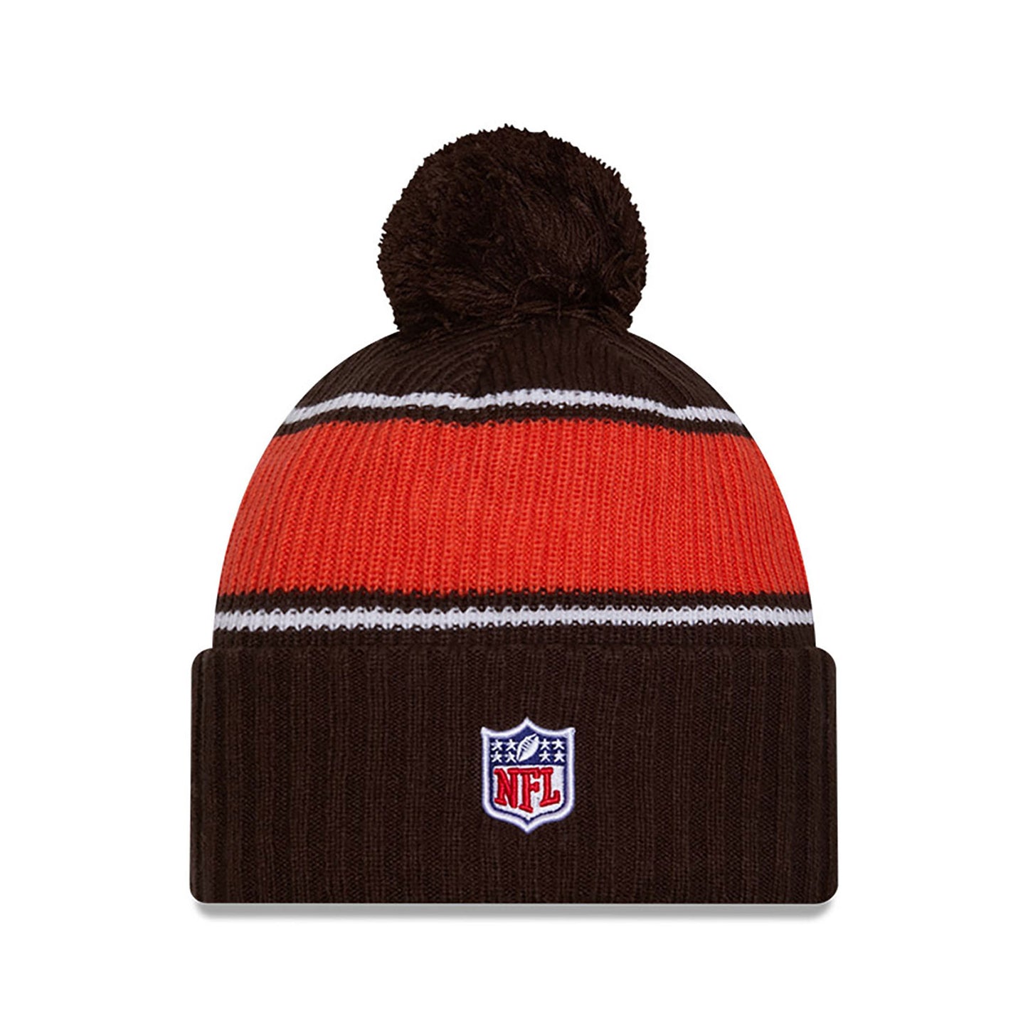 Cleveland Browns New Era 2024 NFL Sideline Brown Cuffed Pom Knit Hat