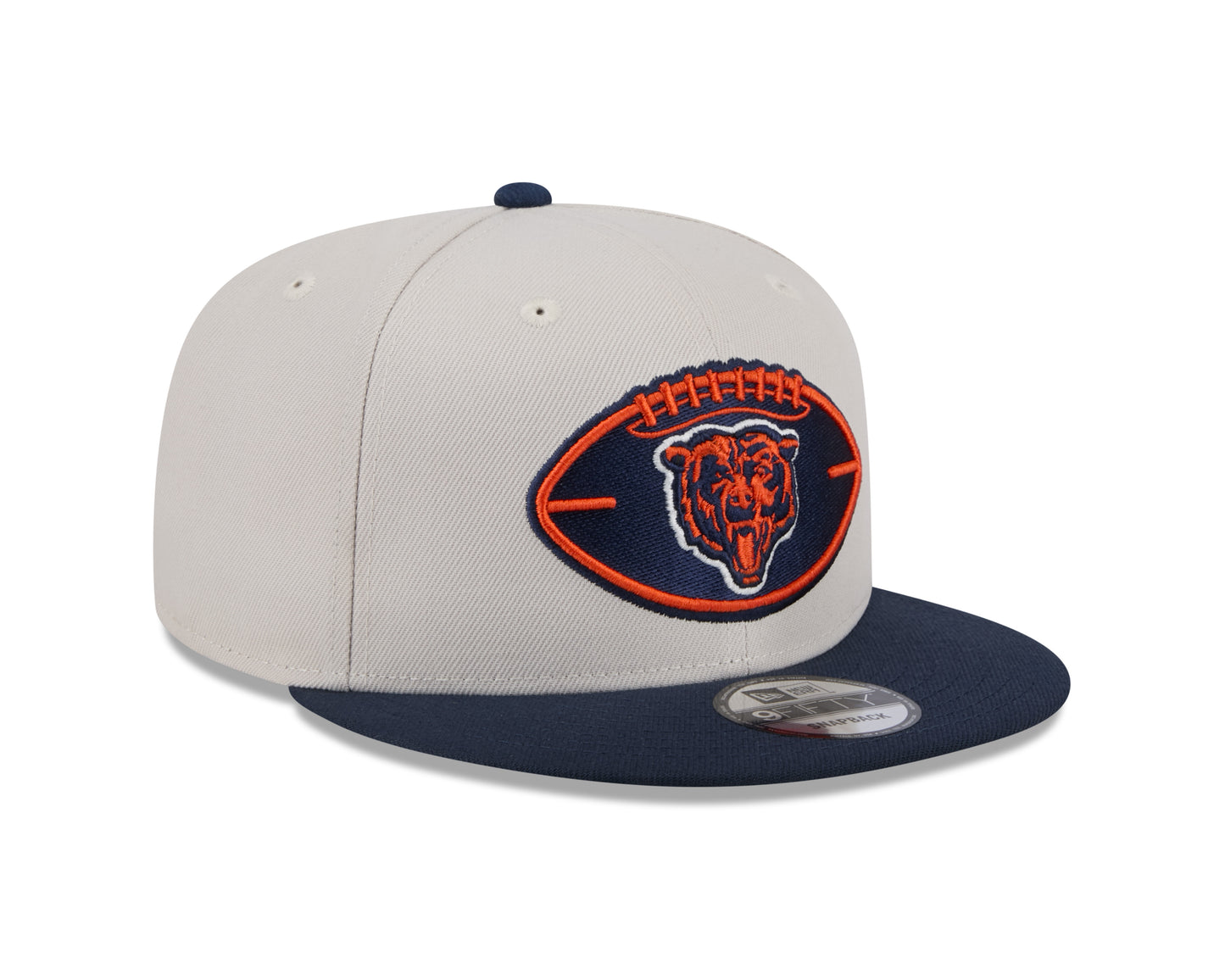 Chicago Bears New Era 2024 NFL Sideline Historic Stone/Navy Primary 9FIFTY Snapback Hat