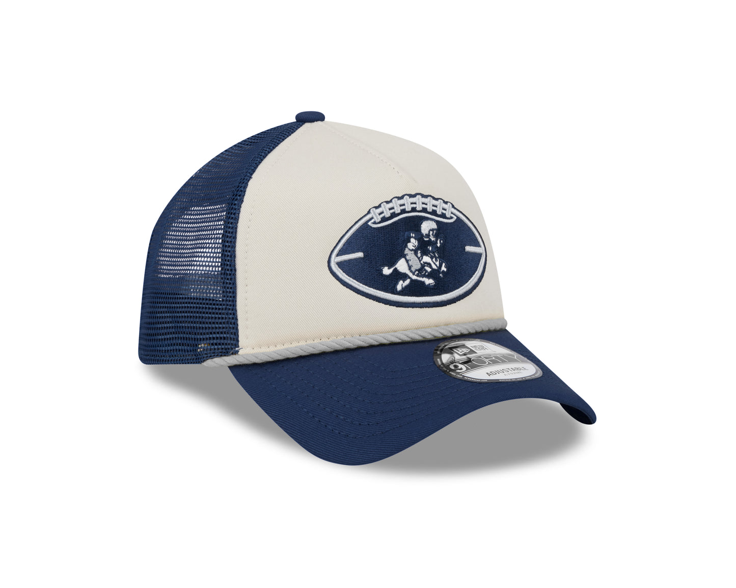 Men's Dallas Cowboys New Era 2024 Sideline Historic Stone/Navy 9FORTY A-Frame Adjustable Hat