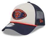 Men's Chicago Bears New Era 2024 Sideline Historic Stone/Navy 9FORTY A-Frame Adjustable Hat - Pro Jersey Sports