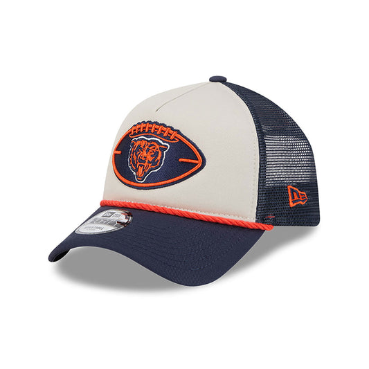 Men's Chicago Bears New Era 2024 Sideline Historic Stone/Navy 9FORTY A-Frame Adjustable Hat