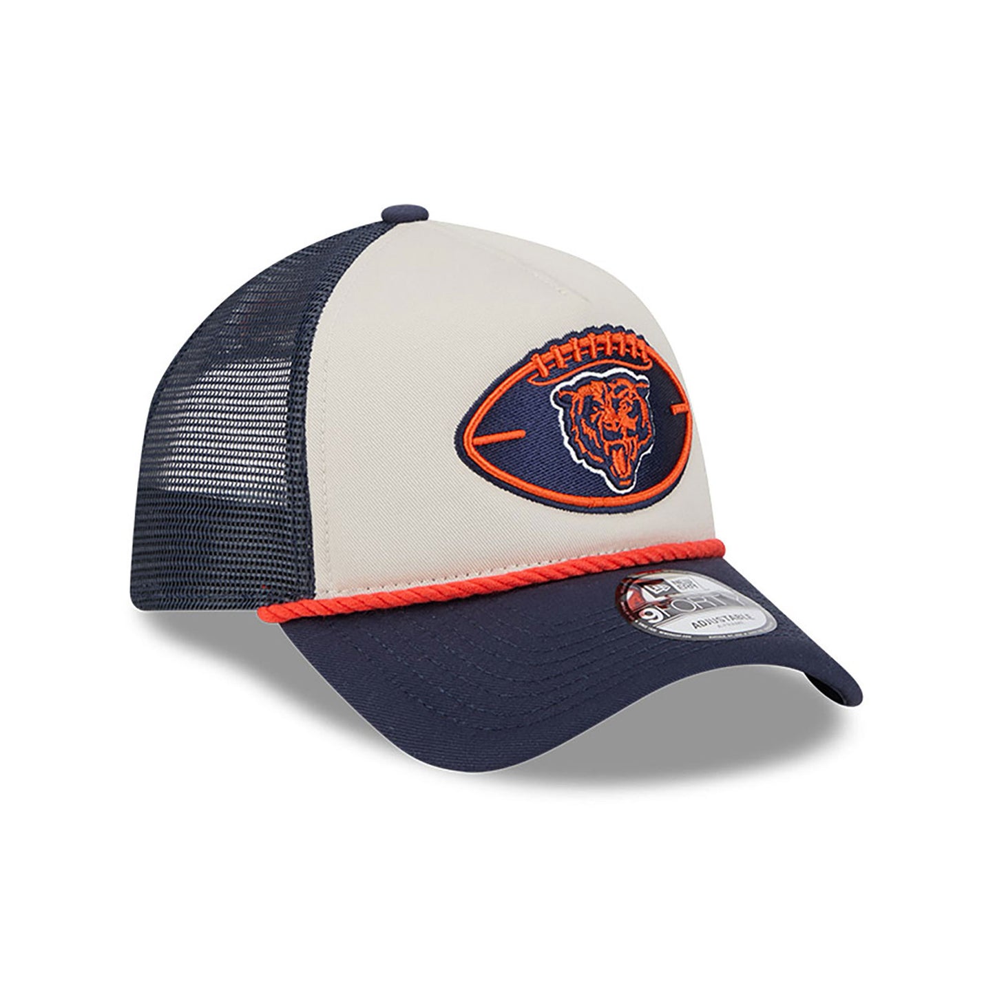 Men's Chicago Bears New Era 2024 Sideline Historic Stone/Navy 9FORTY A-Frame Adjustable Hat