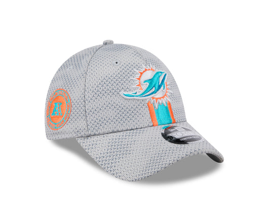 Men's Miami Dolphins New Era 2024 Sideline Graphite 9FORTY Adjustable Hat