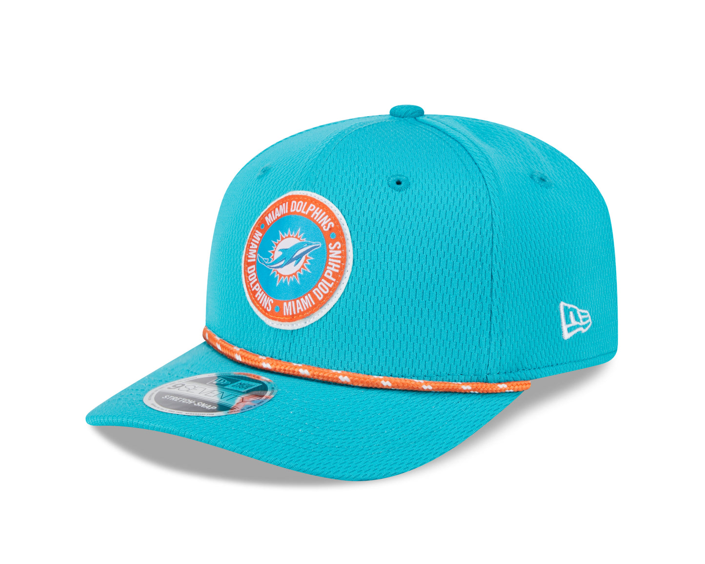 Men's Miami Dolphins New Era 2024 Sideline Aqua 9SEVENTY Adjustable Hat