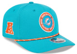 Men's Miami Dolphins New Era 2024 Sideline Aqua 9SEVENTY Adjustable Hat - Pro Jersey Sports