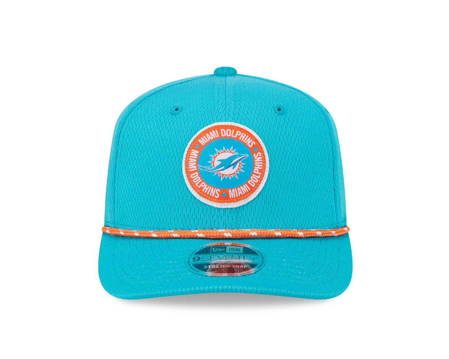 Men's Miami Dolphins New Era 2024 Sideline Aqua 9SEVENTY Adjustable Hat