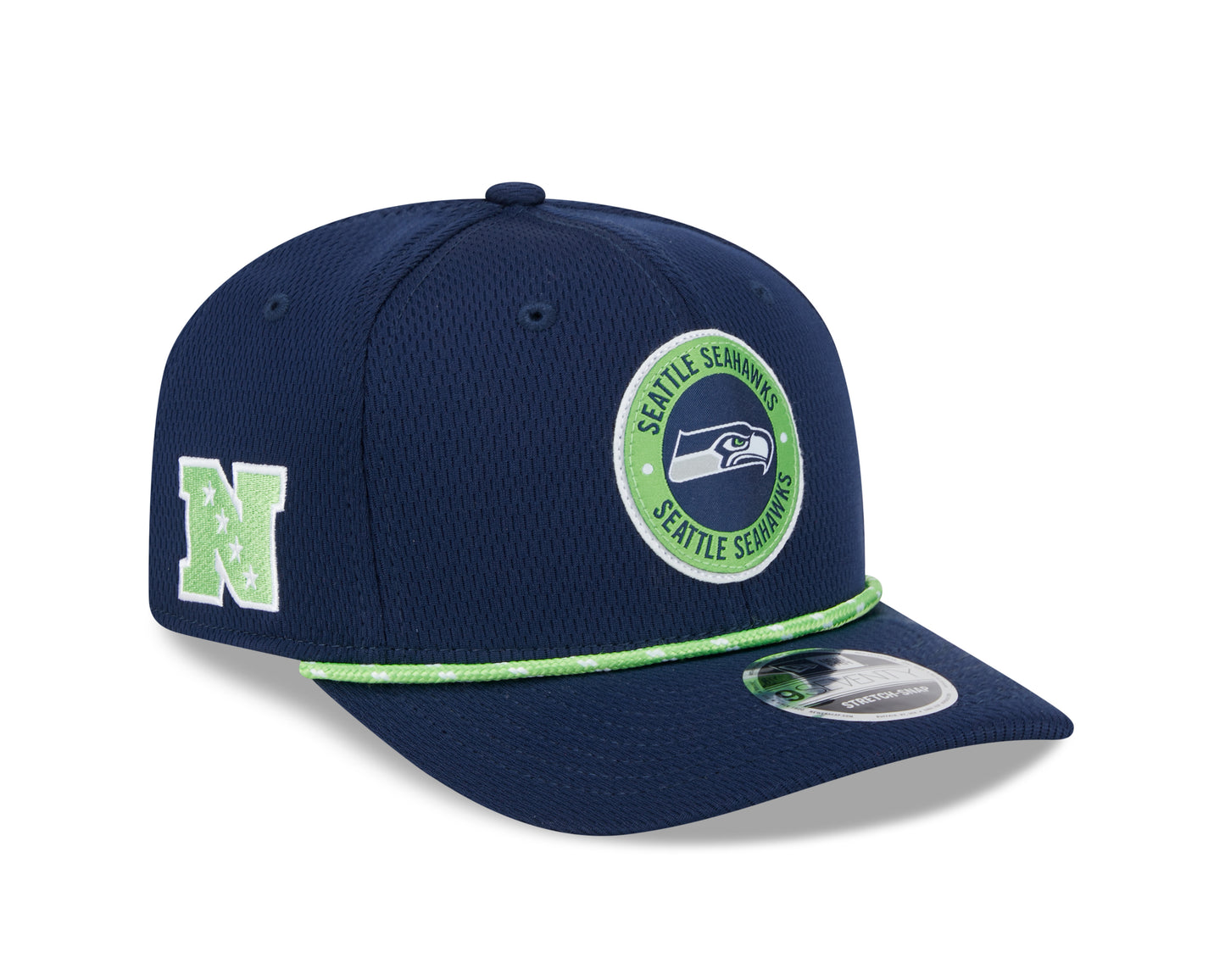 Men's Seattle Seahawks New Era 2024 Sideline Navy 9SEVENTY Adjustable Hat