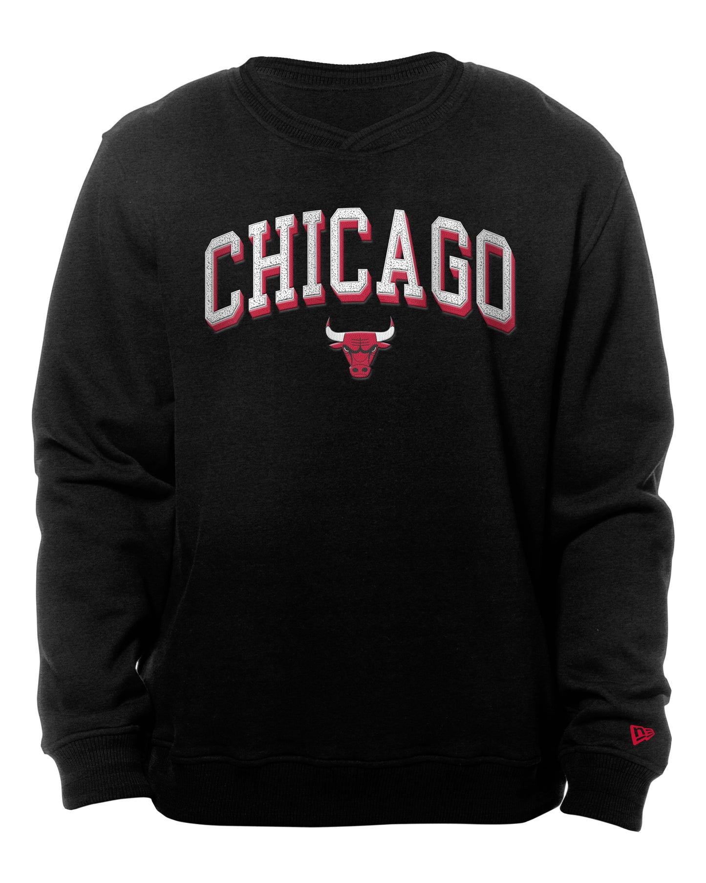 Mens Chicago Bulls New Era Black Crew Neck Sweatshirt