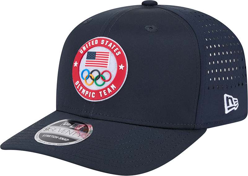 Team USA Olympics Navy Performance New Era 9SEVENTY Stretch Snap Adjustable Hat - Pro Jersey Sports