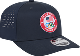 Team USA Olympics Navy Performance New Era 9SEVENTY Stretch Snap Adjustable Hat - Pro Jersey Sports