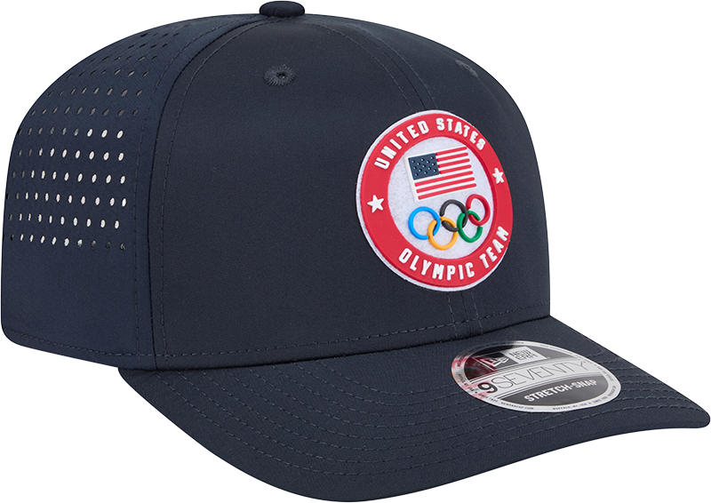 Team USA Olympics Navy Performance New Era 9SEVENTY Stretch Snap Adjustable Hat - Pro Jersey Sports