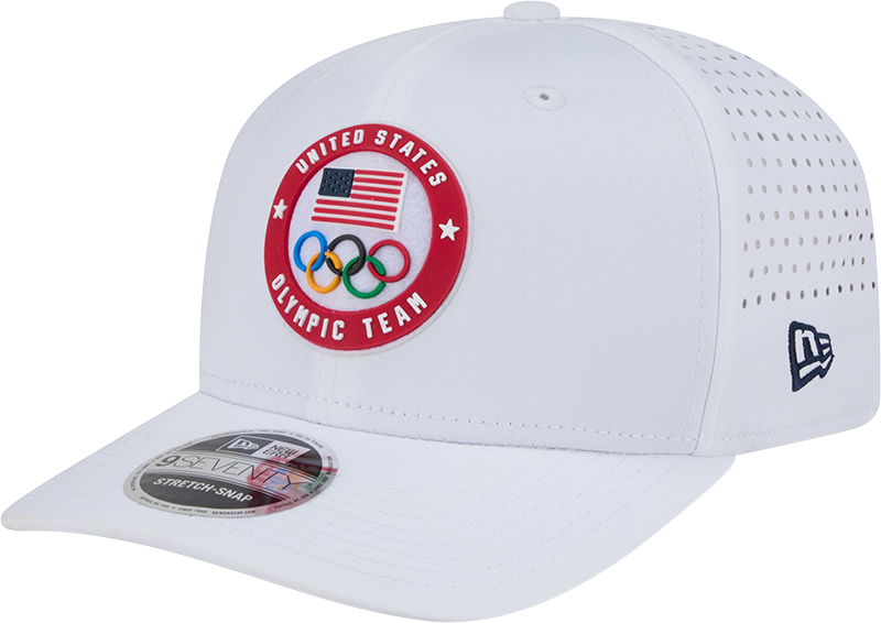 Team USA Olympics White Performance New Era 9SEVENTY Stretch Snap Adjustable Hat - Pro Jersey Sports