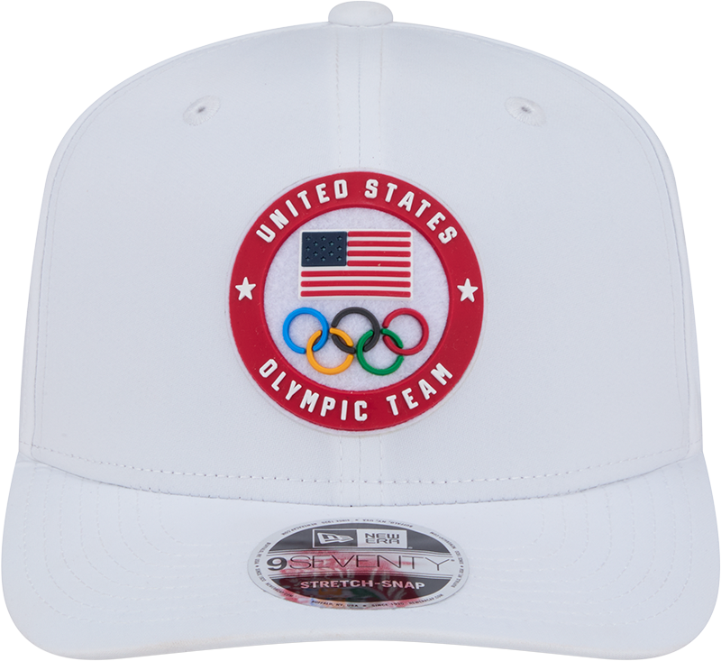 Team USA Olympics White Performance New Era 9SEVENTY Stretch Snap Adjustable Hat - Pro Jersey Sports