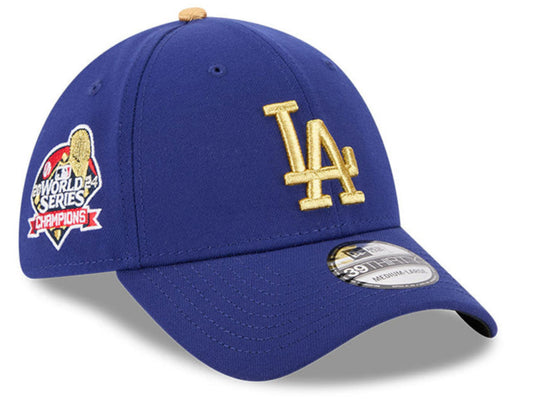Los Angeles Dodgers New Era Royal Blue MLB Gold Champions 39THIRTY Flex Fit Hat - Pro Jersey Sports