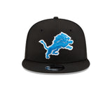 Detroit Lions New Era Black Primary Logo Basic 9FIFTY Adjustable Hat - Pro Jersey Sports