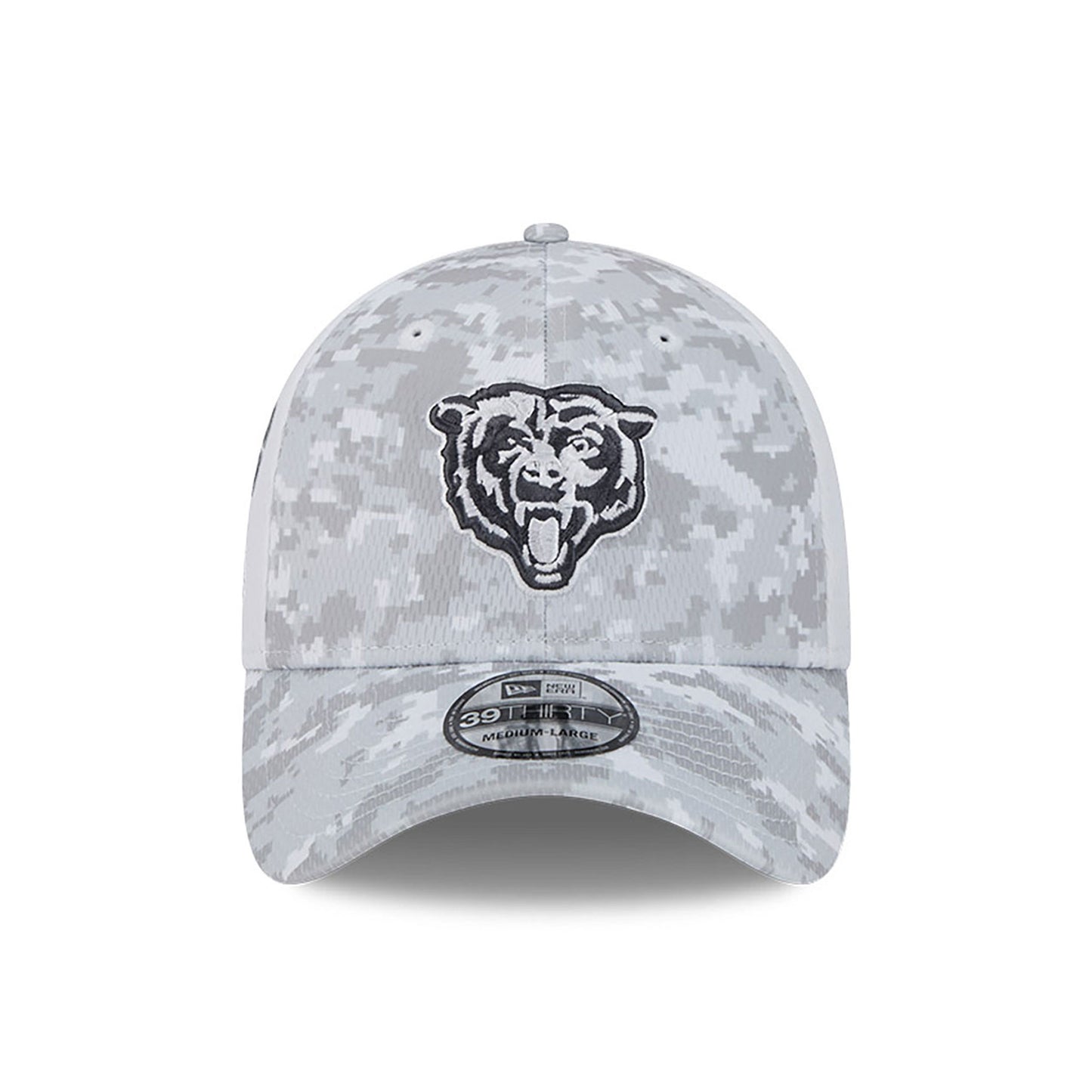 Chicago Bears New Era Arctic Camo/White 2024 Salute to Service Primary Logo 39THIRTY Flex Hat