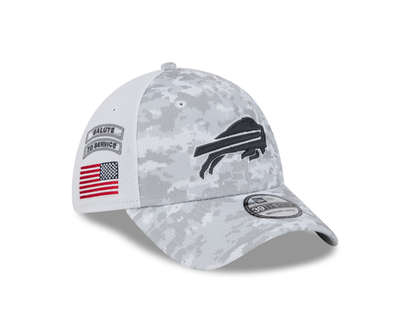 Buffalo Bills New Era Arctic Camo/ White 2024 Salute to Service 39THIRTY Flex Hat