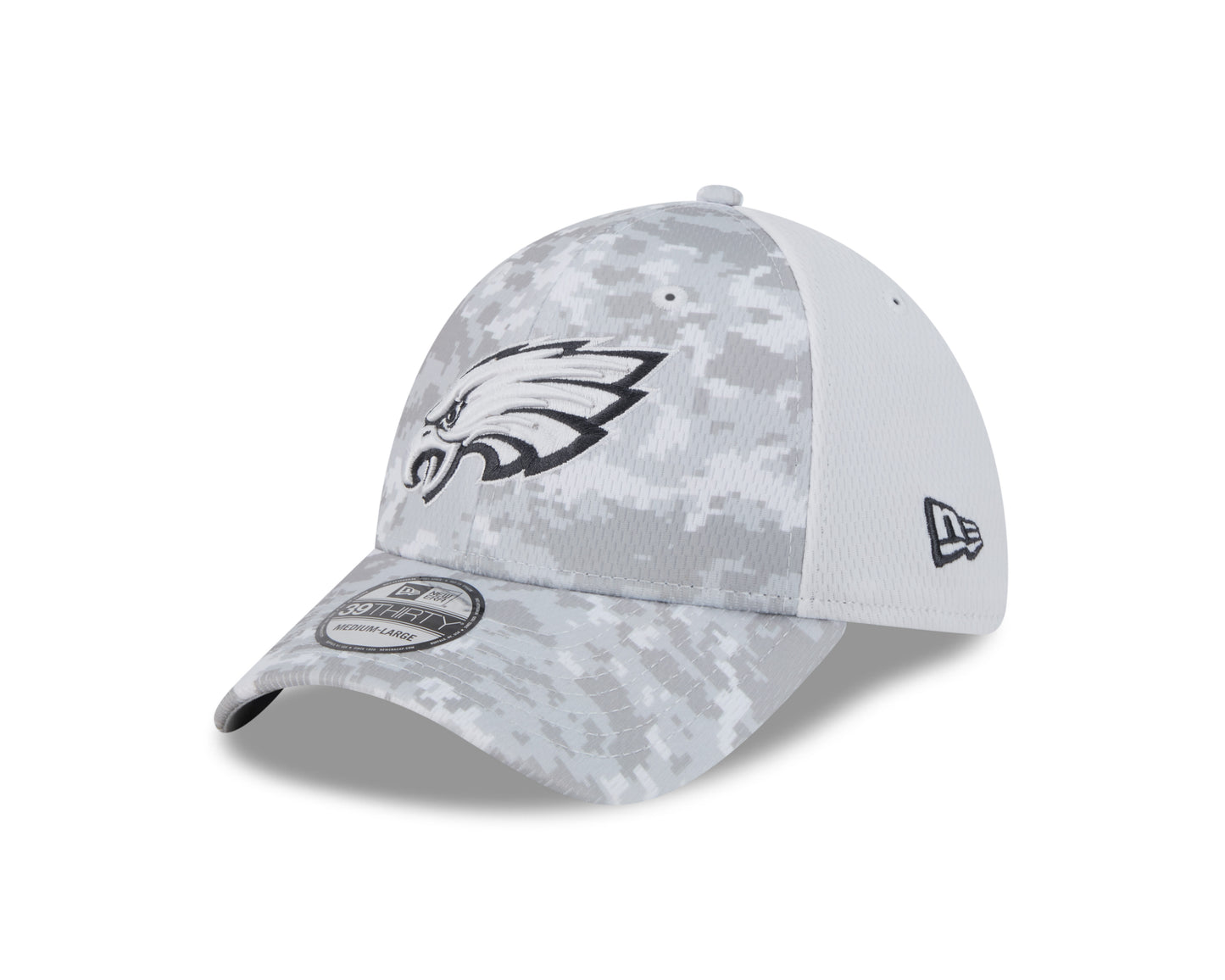 Philadelphia Eagles New Era Arctic Camo/White 2024 Salute to Service 39THIRTY Flex Hat