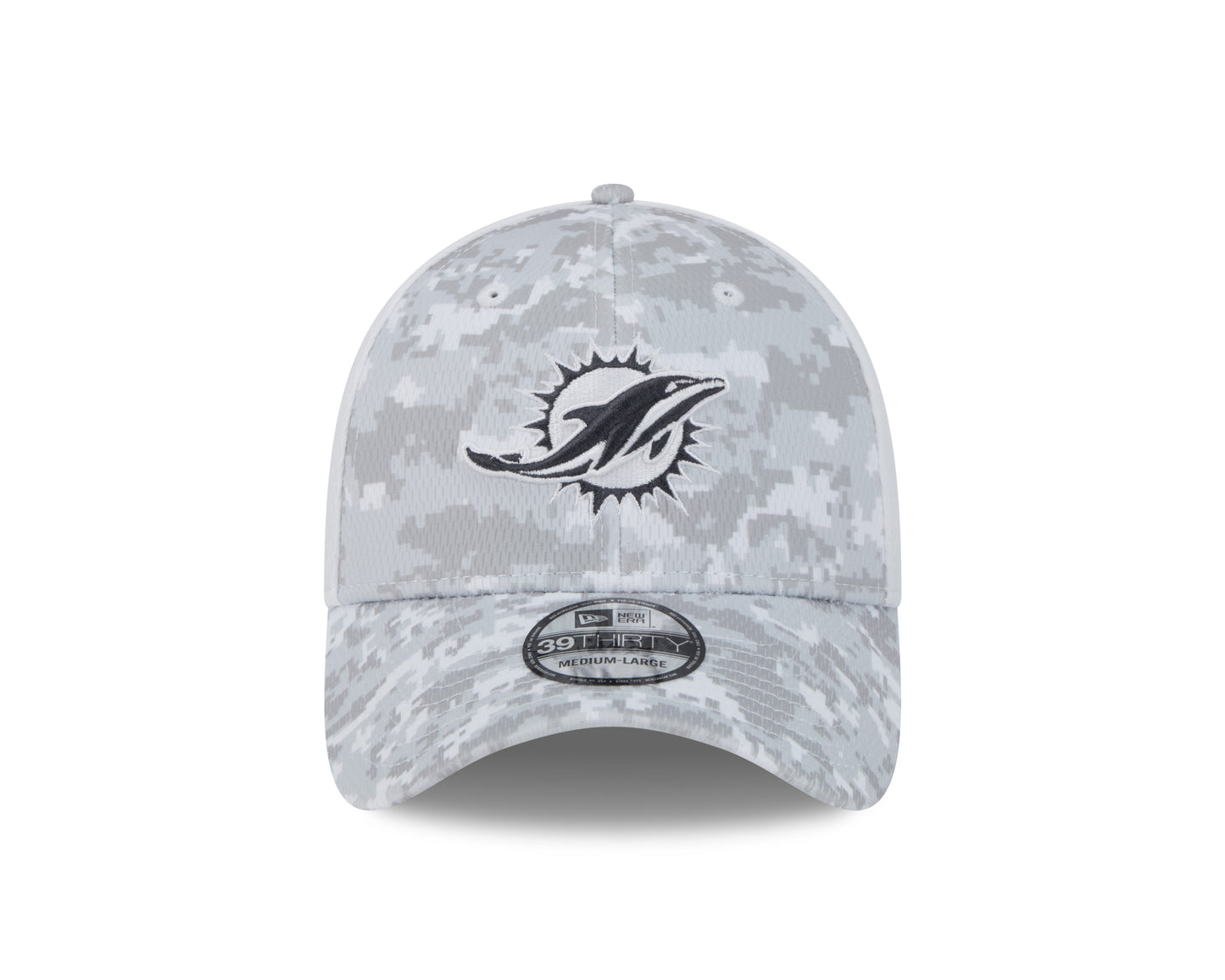 Miami Dolphins New Era Arctic Camo/White 2024 Salute to Service 39THIRTY Flex Hat